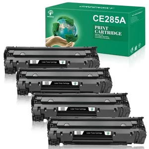 4x CE285A Black Compatible With HP 85A Toner Cartridge LaserJet Pro MFP P1102w - Picture 1 of 6