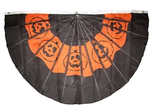 Wholesale Lot 2 Pack 3x5 Happy Halloween Pumpkin Bunting Fan Flag 3'x5'  - Picture 1 of 2