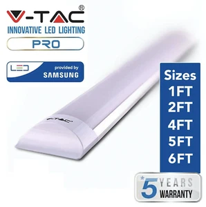 V-Tac LED Latten Röhrenlicht schmale Passform weiß 6400K 1 Fuß 2 Fuß 4 Fuß 5 Fuß 6 Fuß VTAC - Bild 1 von 13