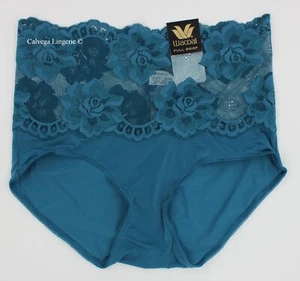 Neu mit Etikett Wacoal 870363 ""Light & Lacy"" Nylon mit Spitze voller Slip Höschen dunkelblaugrün, S - Bild 1 von 5