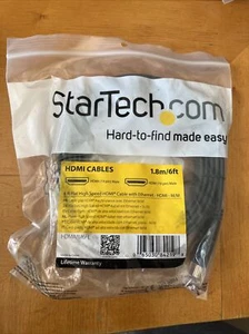 StarTech 1.8m/6' Flat High Speed HDMI Cable For Digital Video - Black Male/Male. - Picture 1 of 3