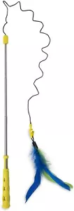 JW Pet Petmate Telescopic Flutter Ee Feather Wand Teaser Kitten Cat Toy Bird Pry - Picture 1 of 1