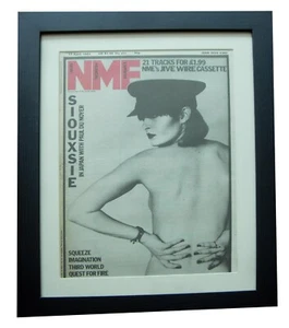 SIOUXSIE & BANSHEES+RARE ORIGINAL 1982 VINTAGE NME+POSTER+FRAMED+FAST WORLD SHIP - Imagen 1 de 6