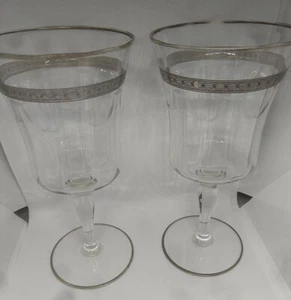 ELEGANT Fostoria Sherman Water Glass~ Antique Needle Etch~ 7" High  - Picture 1 of 8