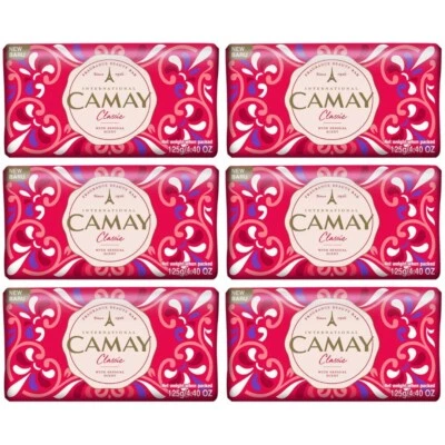 Camay Bath Bar Soap Classic Carnations & Roses 125gm x 6
