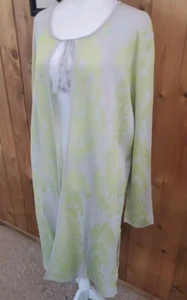 Rara Avis Iris Apfel New Tassel Printed Duster Jacket Lime GREEN Beige 2XL  Plus - Picture 1 of 18