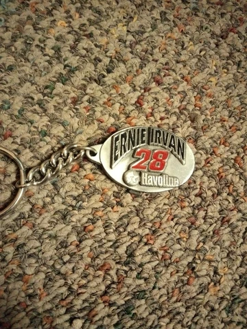 Vtg 90s Erine Irvan 28 Official Nascar Pewter Keychain Cover