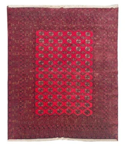 Amazing Hand Knotted Vintage Afghan Turkmen Moori Wool Area Rug 10 x 7 Ft - Picture 1 of 11