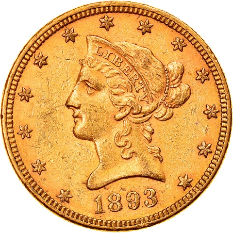 [#879895] Coin, United States, Coronet Head, $10, Eagle, 1893, U.S. Mint, Philad Cover