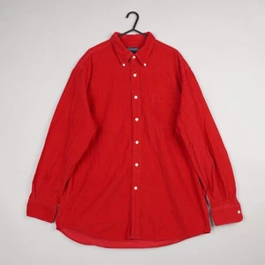 Vintage Corduroy Shirt Mens XL Red Long Sleeve Cord Western Saddlebred B60 - Picture 1 of 7