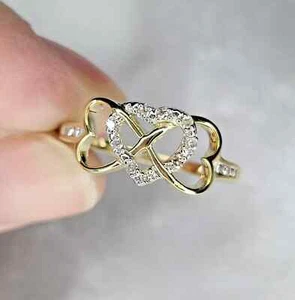 3.00 Ct Round Cut Moissanite Engagement Wedding Ring 14k Yellow Gold Plated - Picture 1 of 3
