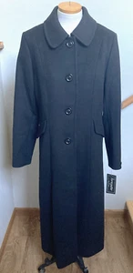 Forecaster of Boston-long black-80% lambswool-long coat-4 Upper buttons-14-Nwt - Picture 1 of 14