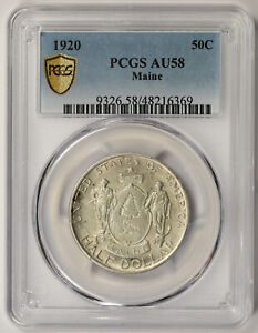 1920 Maine Commemorative Half Dollar Silver 50C AU 58 PCGS Secure Shield