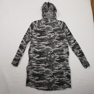 Coolibar LumaLeo Hoodie Dress Womens Small Gray Camo Long Sleeve UPF 50 Coverup - Picture 1 of 8