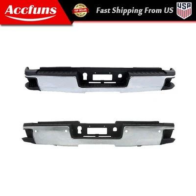 Rear Bumper Assembly Chrome For Chevy Silverado GMC Sierra 2500 3500HD 2015-2019 - Image 1 of 4
