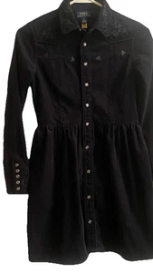 Polo Ralph Lauren bestickt Cord Western Hemd Kleid Mädchen 12 Druckknöpfe EXC! - Bild 1 von 15