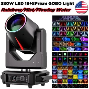 LED Beam 380W RGBW 18+8Prism GOBO Moving Head Light Stage Light DMX Effect Disco - Picture 1 of 18