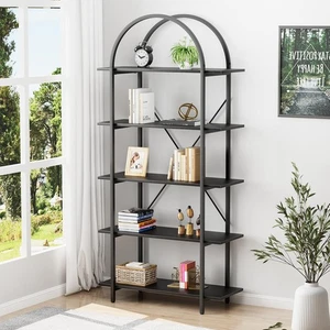 Arbuxzuy Libreria ad Arco Scaffale a 5 Livelli, Larghezza 31,5 Pollici Arco Industriale... - Foto 1 di 9