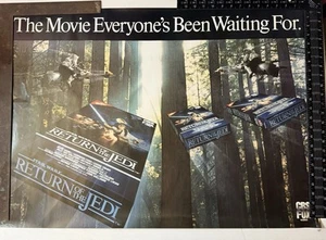 1986 RETURN OF THE JEDI Star Wars Vtg Poster Movie Store Promo Sci Fi CBS Rare - Picture 1 of 4