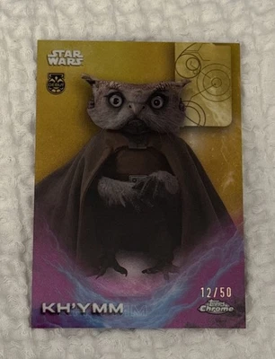 2025 cromo Star Wars KH'YMM Costco exclusivo refractor de oro/50 12/50 Foto 1 de 2