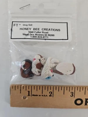 Honey Bee Creations Set of 4 DOG Cross-Stitch 3D Clay Button Embellishments NIP - Image 1 of 3