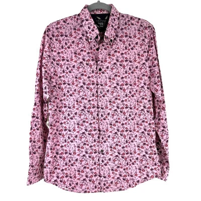 Camisa de vestir floral con botones manga larga Lords of Harlech nueva sin etiquetas para hombre talla S Foto 1 de 4