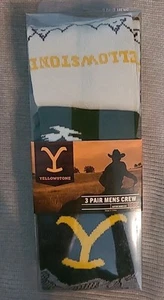 Dutton Ranch YELLOWSTONE Crew Socken 3 Paar Geschenkset Neuheit Neu - Bild 1 von 3