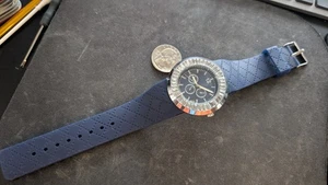 Damen Silber Kristall Lünette Blau Silikon Modeuhr Quarz Analog - Bild 1 von 5