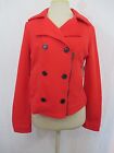 Old Navy NWT Women's Red Fleece Moto Peacoat Lightweight Pockets Cropped Small