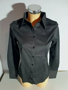 SWEET DEAL Damen Stretch Bluse Gr. XS dunkel olive Baumwollmix Langarm NEU - Picture 1 of 5