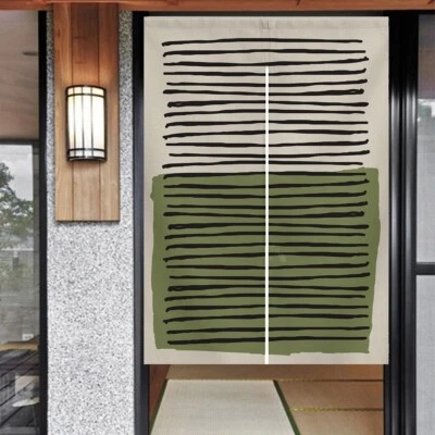 Cortina de puerta estilo chino minimalista japonés Noren privacidad dormitorio 33,5"x 59" Foto 1 de 4