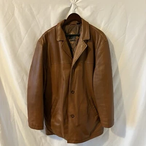 J Ferrar Men's Lambskin Leather Jacket XLT 3-Button Brown Soft Classic Coat - Picture 1 of 23