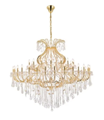 Lámpara de araña de cristal grande entrada vestíbulo comedor lámpara de techo 72" Foto 1 de 4