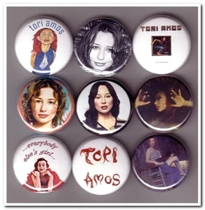 TORI AMOS Botones Pins Insignias 9 Pinback Lote Piano Música Pequeños Terremotos - Imagen 1 de 1