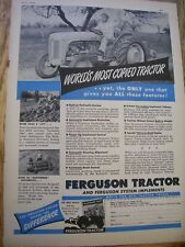 VINTAGE  HARRY FERGUSON TRACTOR ADVERTISING PAGE -  #  TO 20 TRACTOR -1950
