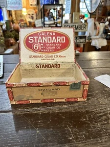 Antike seltene Galena Illinois Standard Cigar Company Schatulle - Bild 1 von 5