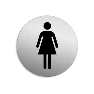 Sign Restroom Toilet Ladies Women | Ø 75 mm Aluminium self-adhesive - Picture 1 of 1