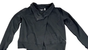 Danskin Open Front Jacket Black Women's Small Stretch Material Collar Button - Picture 1 of 13