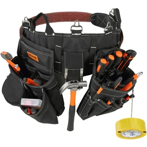 Tool Belt Carpenter Construction Tool Pouch 32 Pockets 32"-54" Waist Size - Picture 1 of 12