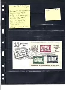 1955 Emissione UN DAY - Foglio ricordo VARIETÀ FDC - Scott# 38.1d - (raccoltatore) - Foto 1 di 1