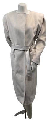 Casaco feminino International Concepts tamanho médio bege comprimento longo 2 bolsos novo - Imagem 1 de 4