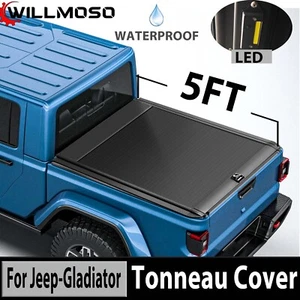 5Ft Retractable Truck Bed Tonneau Cover Bed Accessories For 20-25 Jeep-Gladiator - Picture 1 of 21