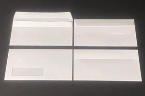#10 24# White Self Seal Flip & Seal Window Envelopes - Various Quantities - Picture 1 of 4