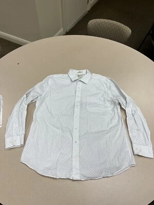 Mens Haggar Button Down Dress Shirt Size 17-17.5 Long Sleeve White 502 - Image 1 of 4