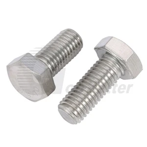 HEXAGON HEAD SET SCREWS A4 STAINLESS STEEL FULLY THREADED BOLTS M3 M4 M5 - Picture 1 of 39