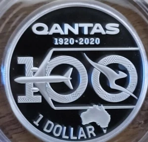 2020 $1 Coin 100 Years of Qantas Silver Proof Stunning Coin , very Limited Mint. - Picture 1 of 10
