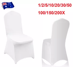 1-200PCS White Chair Covers Full Seat Covers Spandex Lycra Stretch Party Wedding - Picture 1 of 28