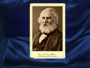 HENRY WADSWORTH LONGFELLOW Poet Educator Cabinet Card Photo Vintage RP - Picture 1 of 2