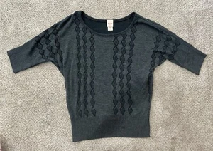 Mossimo Supply Target Women’s Knit 1/2 Sleeve Sweater Blouse Top Small Gray - Foto 1 di 3