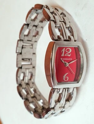 GIORDANO QUARTZ RED DIAL 2219 JAPAN WOMEN'S MINT FULL WORKING ALL ORG. VTG. — 第 1/4 张图片